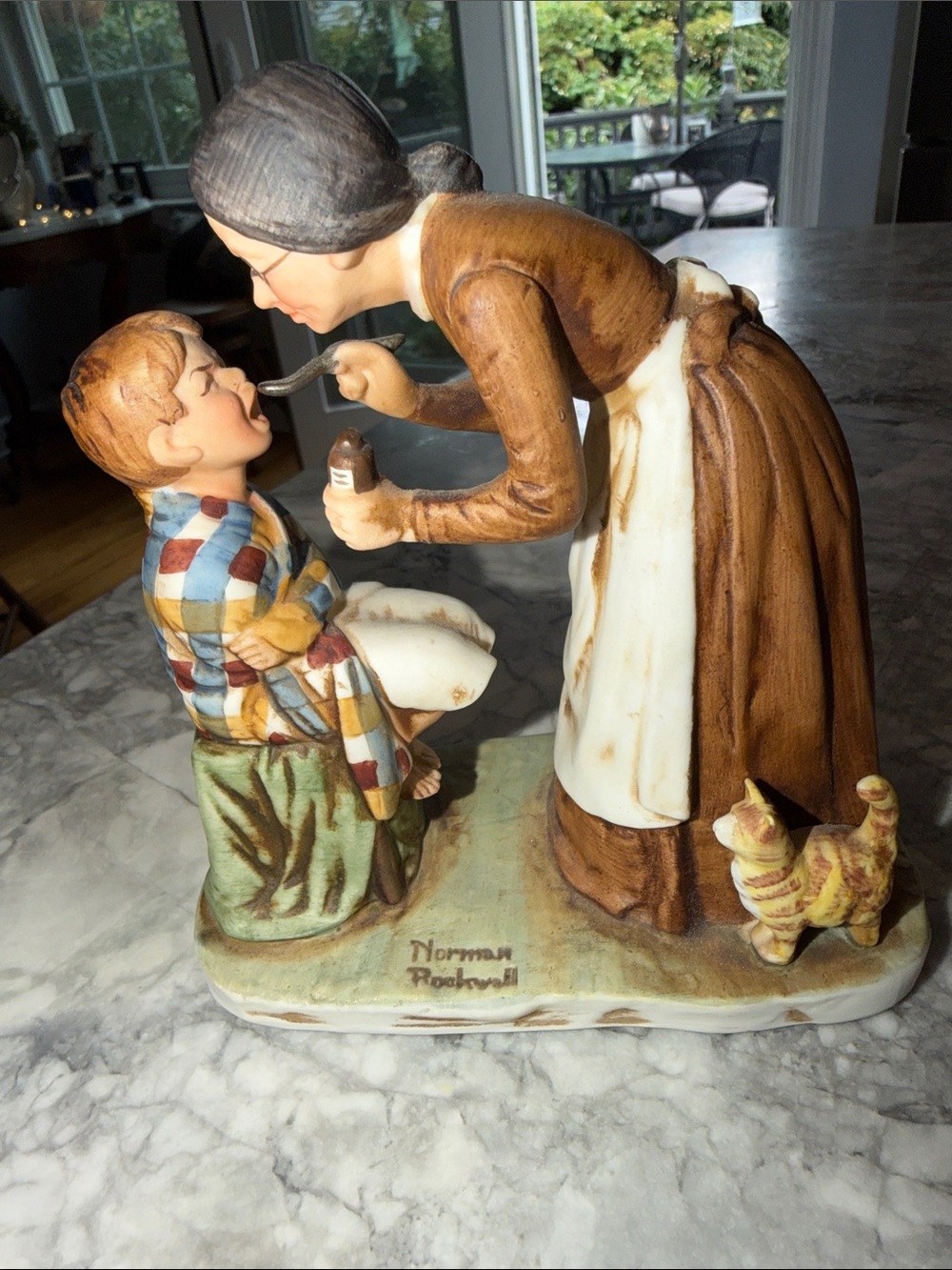 Norman Rockwell The Adventures of Tom Sawyer Figurine - Mother Feeding Child